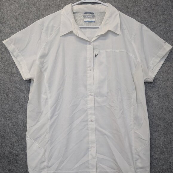 Columbia Omni-shade short sleeve mesh white men lightweight breathable 2x/2tf - Picture 1 of 12